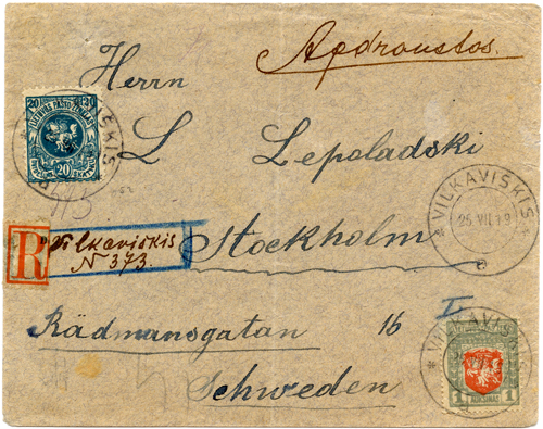 Vilkaviškis 1919 provisional registration markings