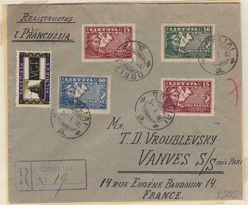LT-1938 Obeliai customs label