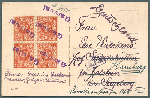 Lithuania 1919 Gargzdai forwarded