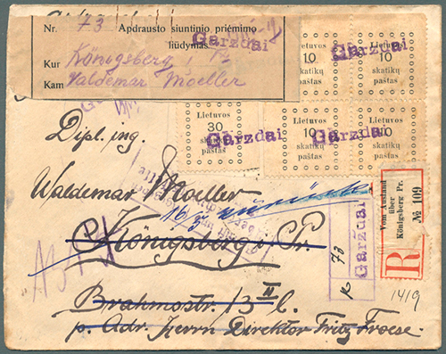 Lithuania 1919 Gargzdai provisional registration